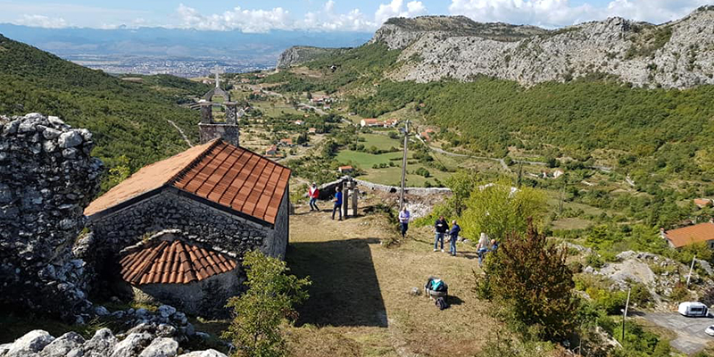 Panoramic view of the fortified areas of Medun, Montenegro